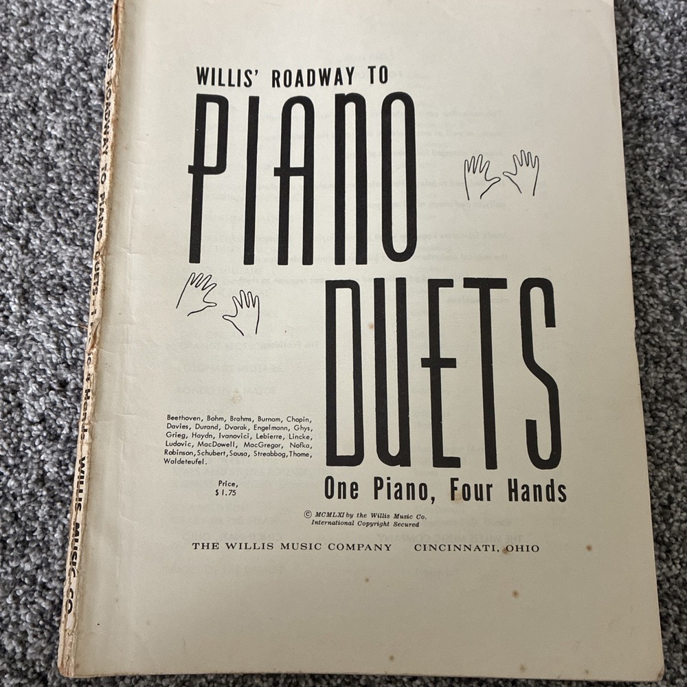 Willis' Roadway To Piano Duets One Piano Four Hands. Willis Music Co 1960's